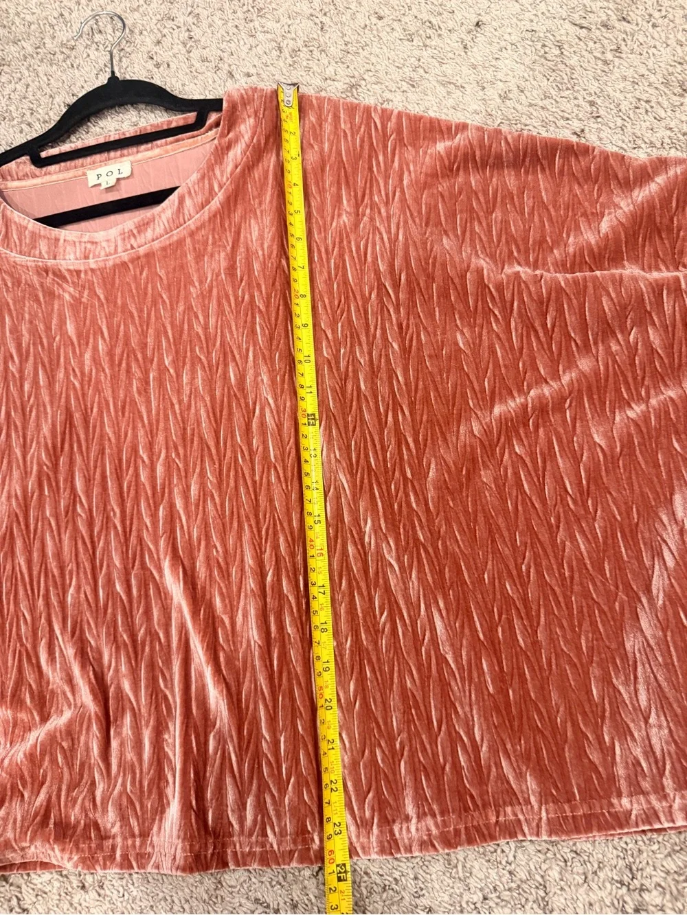 POL Textured Velvet Long Sleeve Top in Rust - Picture 6 of 8